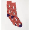 1 Pair Llmaste Crew Length Socks In Red