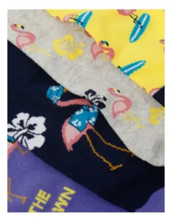 4 Pair Pack Crew Socks In Flamingo Designs -Myer Clothing Shop 922016620 3 720x928
