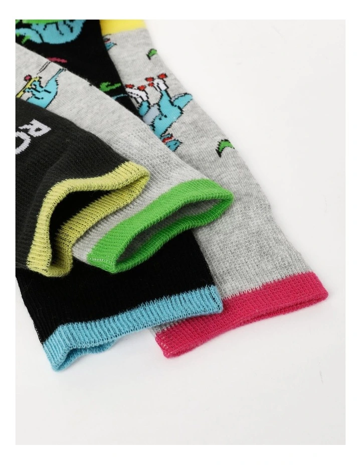 4 Pair Pack Crew Socks In Dino Designs 2 4 Pair Pack Crew Socks In Dino Designs - Image 2