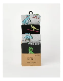 4 Pair Pack Crew Socks In Dino Designs 5 4 Pair Pack Crew Socks In Dino Designs -Myer Clothing Shop 922016800 3 720x928