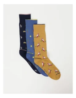 Summer Cotton Socks 3 Pack In Multi