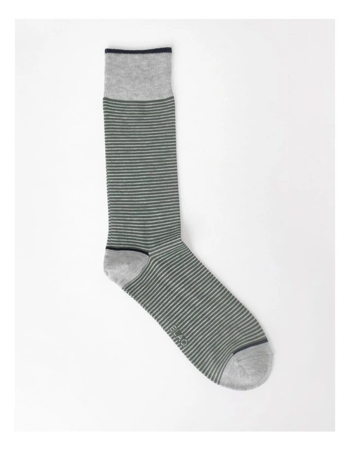 Fine Stripe Bamboo Socks In Green 1 Fine Stripe Bamboo Socks In Green