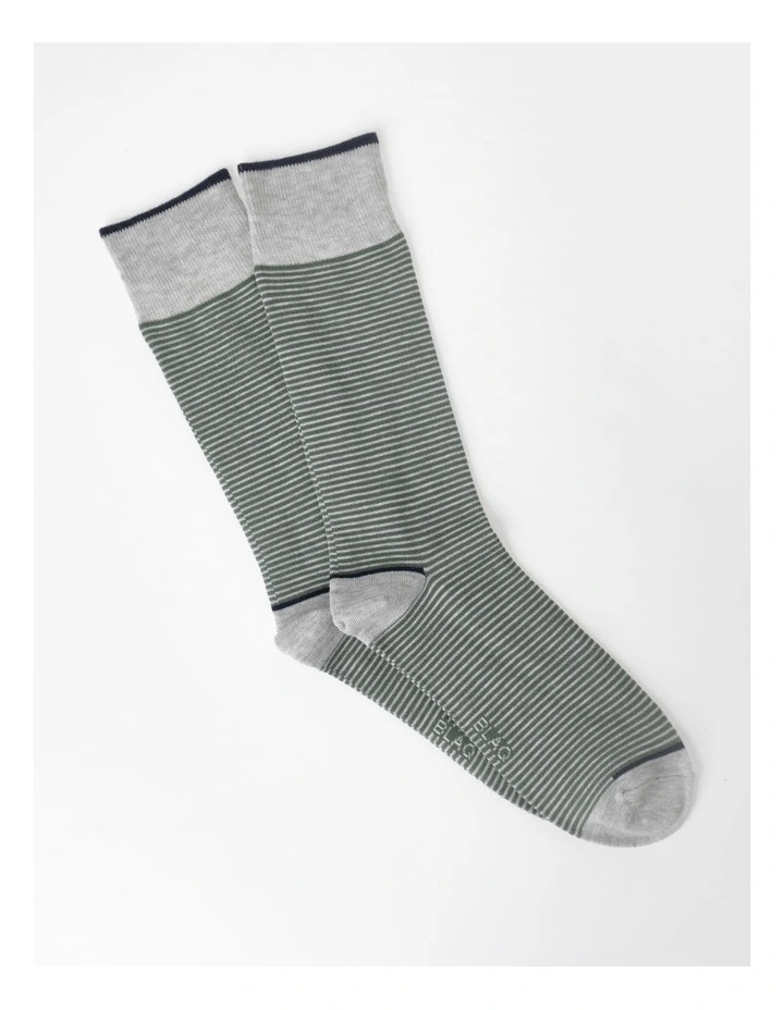 Fine Stripe Bamboo Socks In Green 2 Fine Stripe Bamboo Socks In Green - Image 2