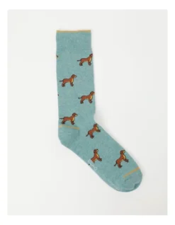 Dogs Cotton Socks In Seasalt Marle