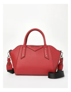 Pia Zip Top Satchel Bag In Red