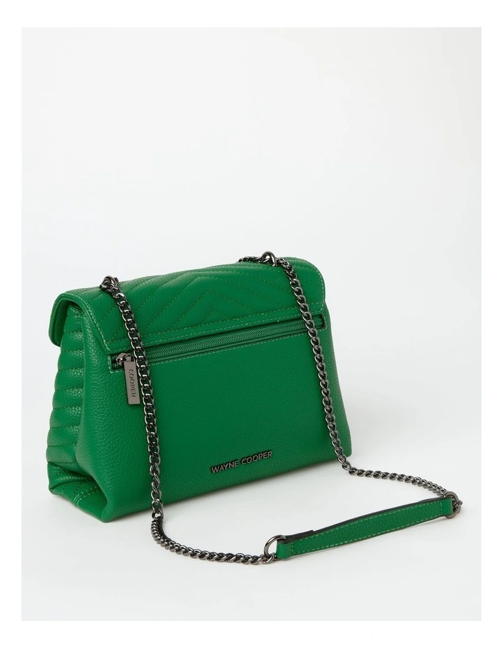 Elena Flapover Shoulder Bag In Green 6 Elena Flapover Shoulder Bag In Green - Image 6