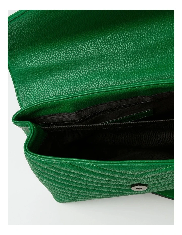 Elena Flapover Shoulder Bag In Green 7 Elena Flapover Shoulder Bag In Green - Image 7