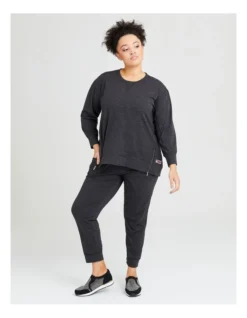 Sparkle Active Pant In Charcoal/Silver