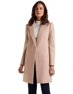 Forever New Kiana Single Breasted Coatigan In Pink