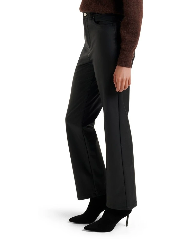 Forever New Jaclyn Vegan Leather Straight Leg Pant In Black 3 Forever New Jaclyn Vegan Leather Straight Leg Pant In Black - Image 3