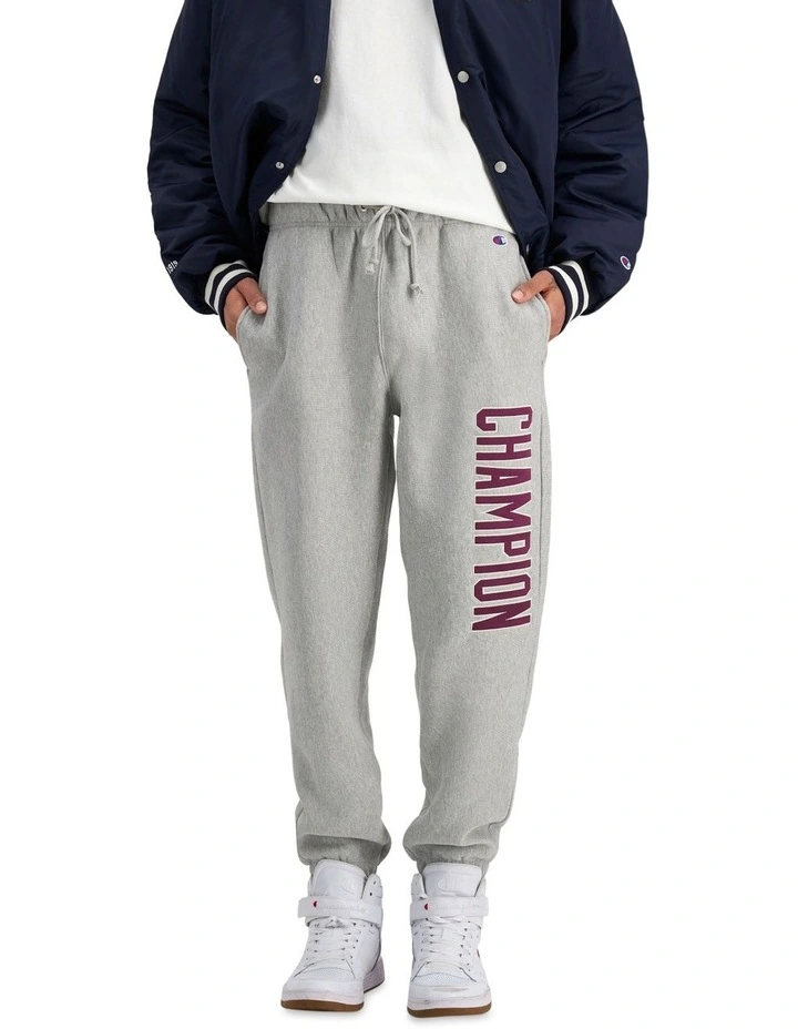 Champion Reverse Weave Collegiate Heritage Jogger In Oxford Heather 1 Champion Reverse Weave Collegiate Heritage Jogger In Oxford Heather