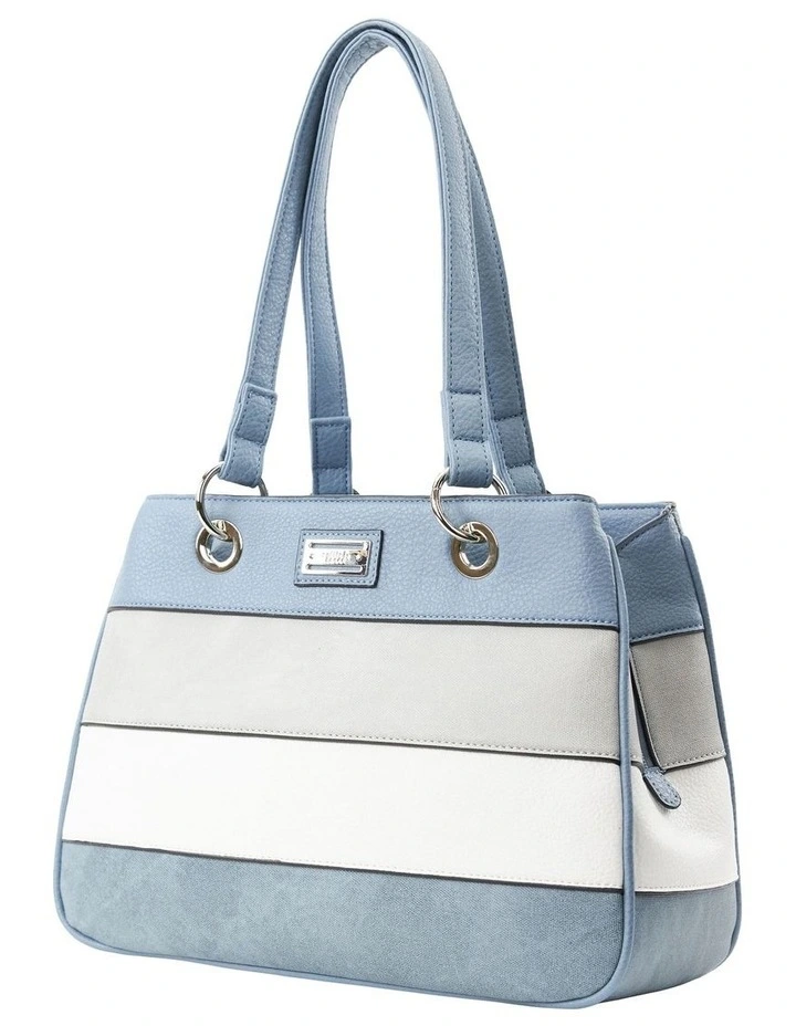 Meils Zip Top Shoulder Bag In Blue Multi 2 Meils Zip Top Shoulder Bag In Blue Multi - Image 2