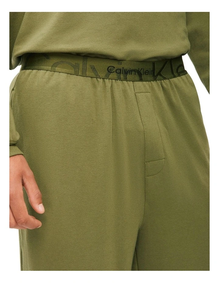 Calvin Klein Embossed Icon Lounge Pant In Olive 4 Calvin Klein Embossed Icon Lounge Pant In Olive - Image 4