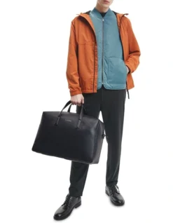 Calvin Klein CK Faux Leather Weekender Bag In Black -Myer Clothing Shop 923753980 5 720x928