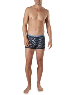 Surf Stripe Bamboo Fitted Trunk In Navy -Myer Clothing Shop 924133780 5 720x928