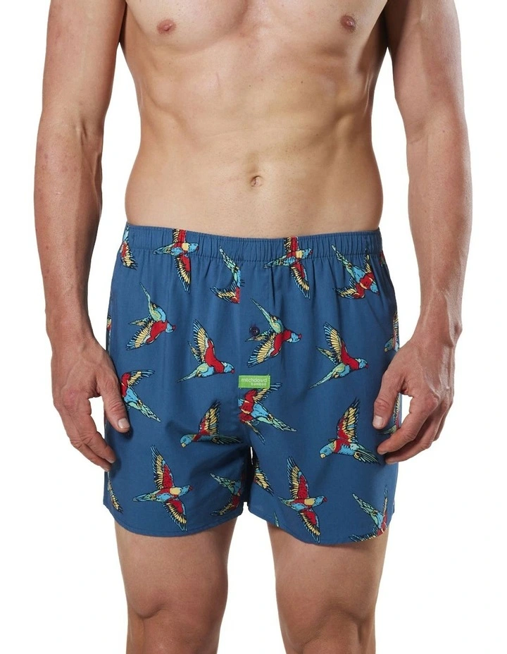 Men's Lorikeets Bamboo Boxer Short In Blue/Multi 1 Men's Lorikeets Bamboo Boxer Short In Blue/Multi