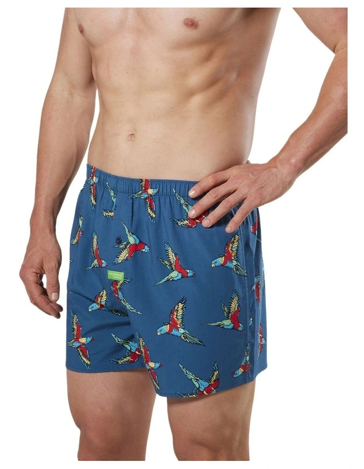 Men's Lorikeets Bamboo Boxer Short In Blue/Multi 2 Men's Lorikeets Bamboo Boxer Short In Blue/Multi - Image 2