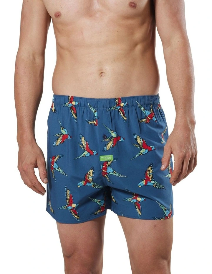 Men's Lorikeets Bamboo Boxer Short In Blue/Multi 4 Men's Lorikeets Bamboo Boxer Short In Blue/Multi - Image 4