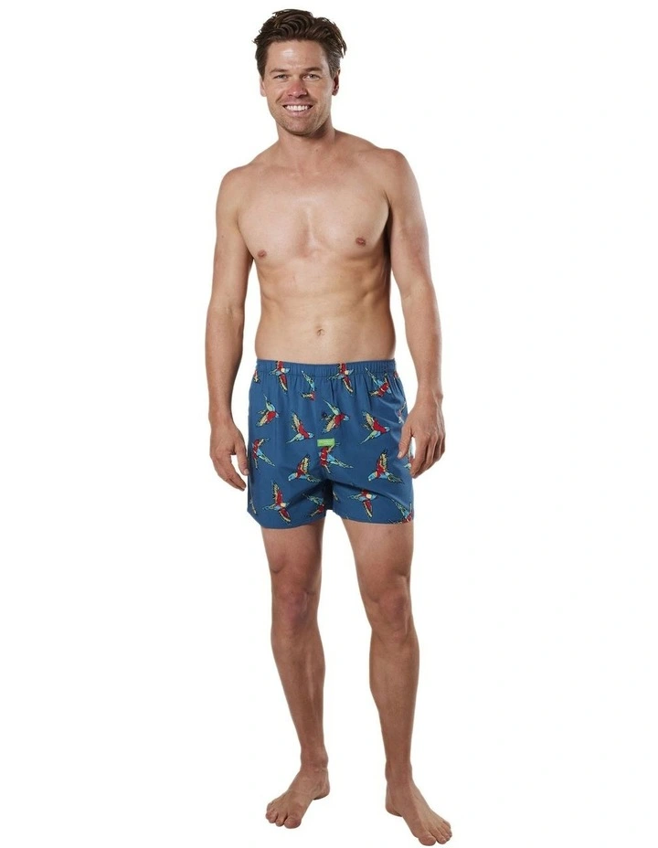Men's Lorikeets Bamboo Boxer Short In Blue/Multi 5 Men's Lorikeets Bamboo Boxer Short In Blue/Multi - Image 5