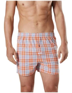 Men's Leroy Check Cotton Stretch Boxer Short In Red -Myer Clothing Shop 924135670 3 720x928