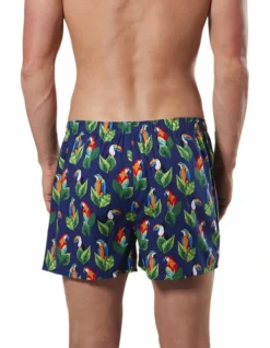 Men's Jungle Birds Cotton Boxer Short In Blue/Multi 7 Men's Jungle Birds Cotton Boxer Short In Blue/Multi -Myer Clothing Shop 924136030 3 720x928