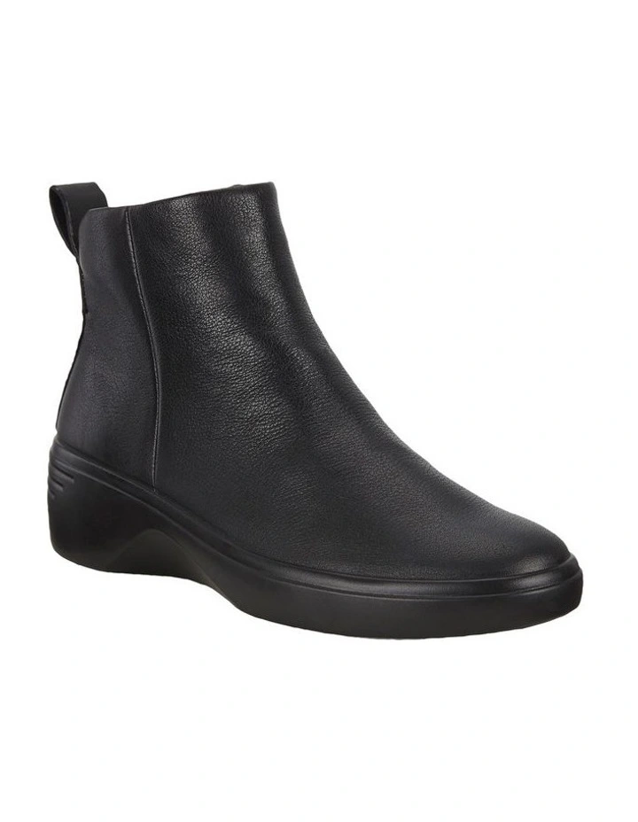 ECCO Soft 7 Wedge Side-Zip Boots In Black 1 ECCO Soft 7 Wedge Side-Zip Boots In Black