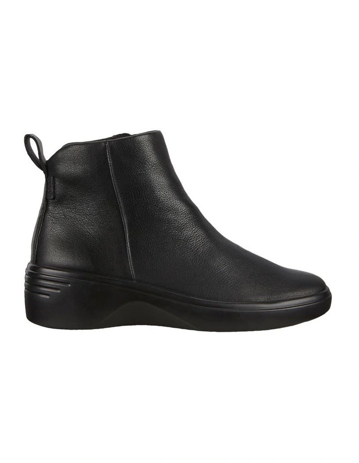 ECCO Soft 7 Wedge Side-Zip Boots In Black 3 ECCO Soft 7 Wedge Side-Zip Boots In Black - Image 3