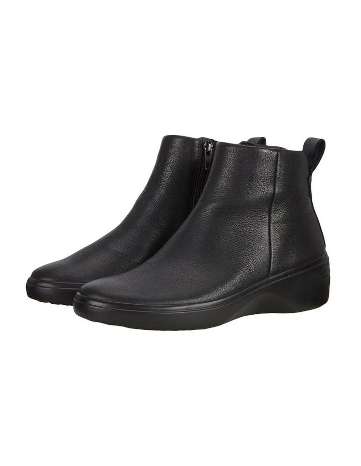 ECCO Soft 7 Wedge Side-Zip Boots In Black 5 ECCO Soft 7 Wedge Side-Zip Boots In Black - Image 5