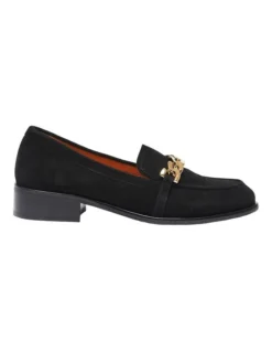 Kate Black Suede Flat Shoes