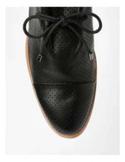 Rebellion Perferated Leather Flat Shoes In Black -Myer Clothing Shop 924701770 3 1 720x928