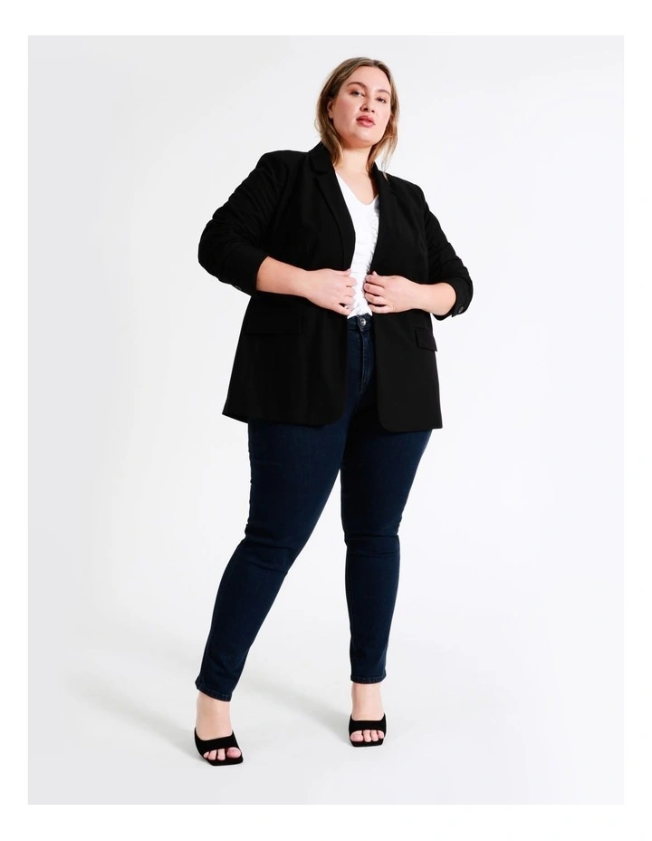Basque Essential Single Button Blazer In Black 3 Basque Essential Single Button Blazer In Black - Image 3
