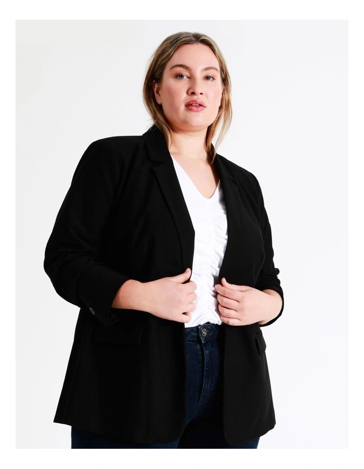 Basque Essential Single Button Blazer In Black 5 Basque Essential Single Button Blazer In Black - Image 5