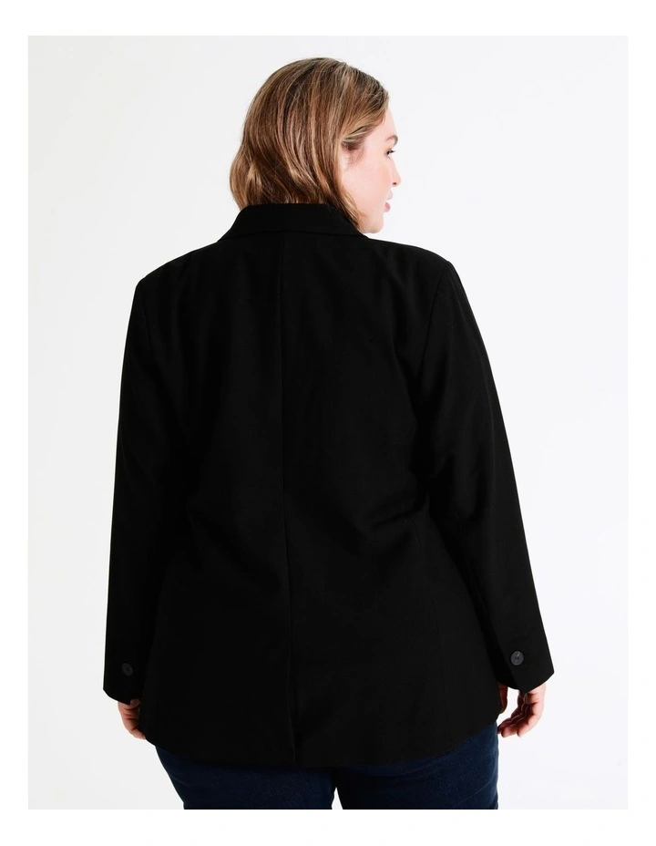 Basque Essential Single Button Blazer In Black 7 Basque Essential Single Button Blazer In Black - Image 7