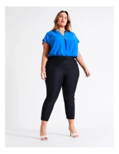 Basque Organic Cotton Blend Sateen Pant In Midnight