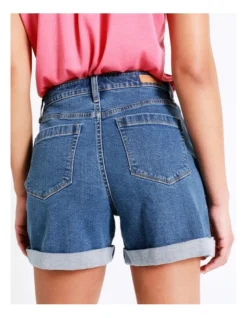 Recycled Blend Cuffed Denim Short In Heritage Blue -Myer Clothing Shop 924767110 3 720x928
