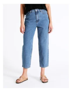 Recycled Blend Barrel Jean In Pool Blue -Myer Clothing Shop 924770440 3 720x928