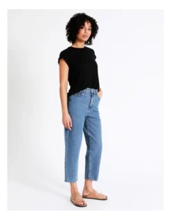 Recycled Blend Barrel Jean In Pool Blue -Myer Clothing Shop 924770440 4 720x928