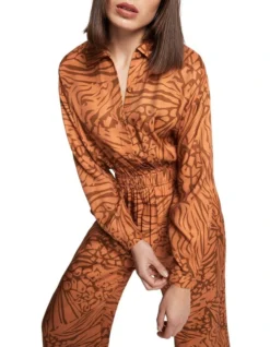 The Mystery Relaxed Fit Jumpsuit In Orange Multi 8 The Mystery Relaxed Fit Jumpsuit In Orange Multi -Myer Clothing Shop 925003720 4 720x928