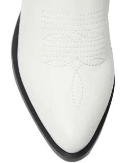 Ryder Western Boots In White Smooth -Myer Clothing Shop 925043410 7 720x928