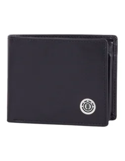 Element Icon Leather Bi-Fold Wallet In Flint Black
