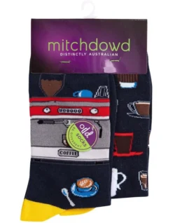 Coffee Lover Odd Socks In Navy -Myer Clothing Shop 925832800 2 720x928