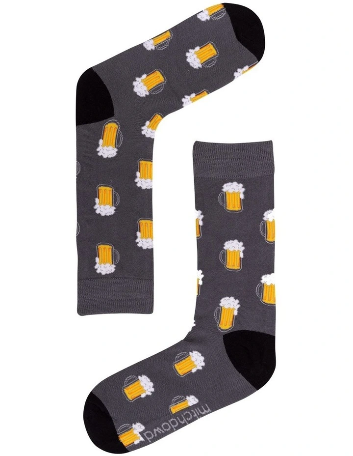 Cotton Beer Lover Socks 3 Pack Gift Box In Multi 2 Cotton Beer Lover Socks 3 Pack Gift Box In Multi - Image 2
