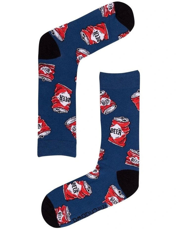 Cotton Beer Lover Socks 3 Pack Gift Box In Multi 4 Cotton Beer Lover Socks 3 Pack Gift Box In Multi - Image 4