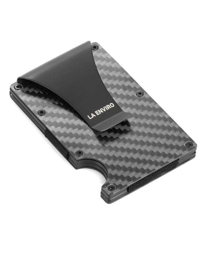 Minimalist Unisex Metal Wallet In Carbon Fiber 2 Minimalist Unisex Metal Wallet In Carbon Fiber - Image 2