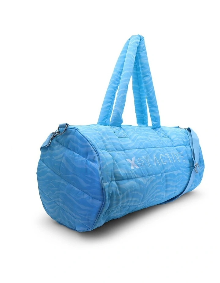 Quilted Duffle Bag In Blue 2 Quilted Duffle Bag In Blue - Image 2