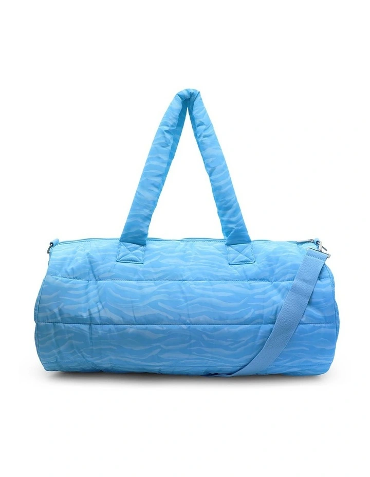 Quilted Duffle Bag In Blue 3 Quilted Duffle Bag In Blue - Image 3