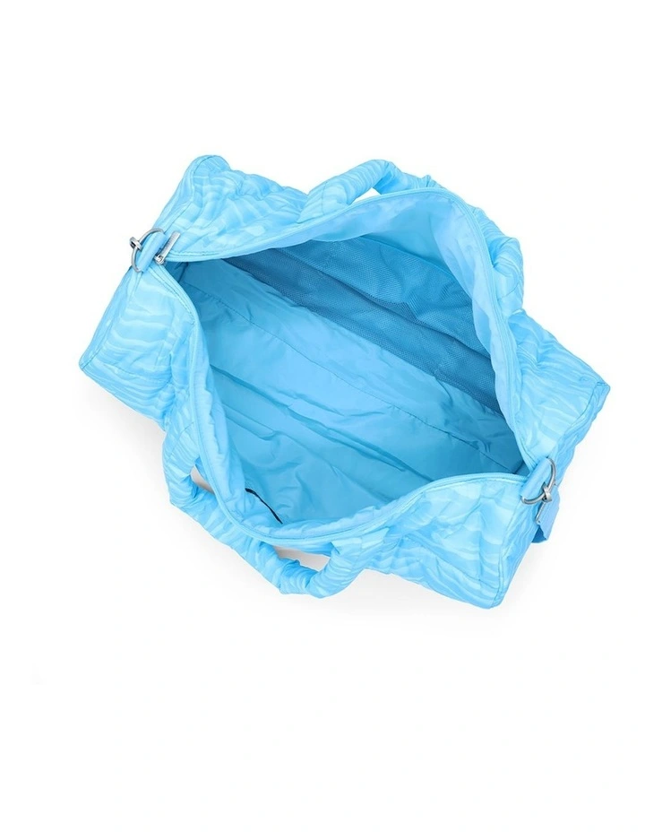 Quilted Duffle Bag In Blue 5 Quilted Duffle Bag In Blue - Image 5