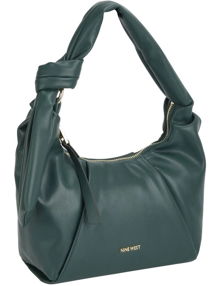 Nine West Doris Zip Top Hobo Bag In Bottle Green 2 Nine West Doris Zip Top Hobo Bag In Bottle Green - Image 2