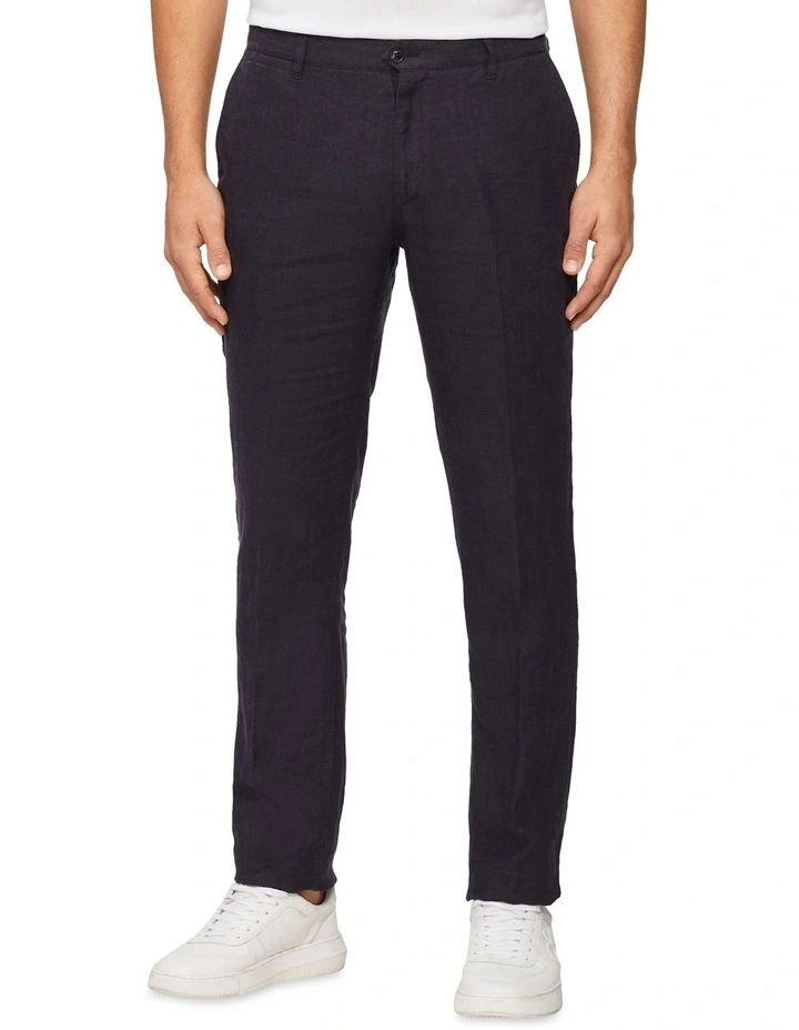 Calvin Klein X-Slim Plain Linen Suit Pant In Navy 1 Calvin Klein X-Slim Plain Linen Suit Pant In Navy