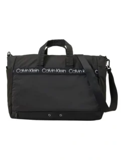 Calvin Klein Recycled Polyester Duffle Bag In Black